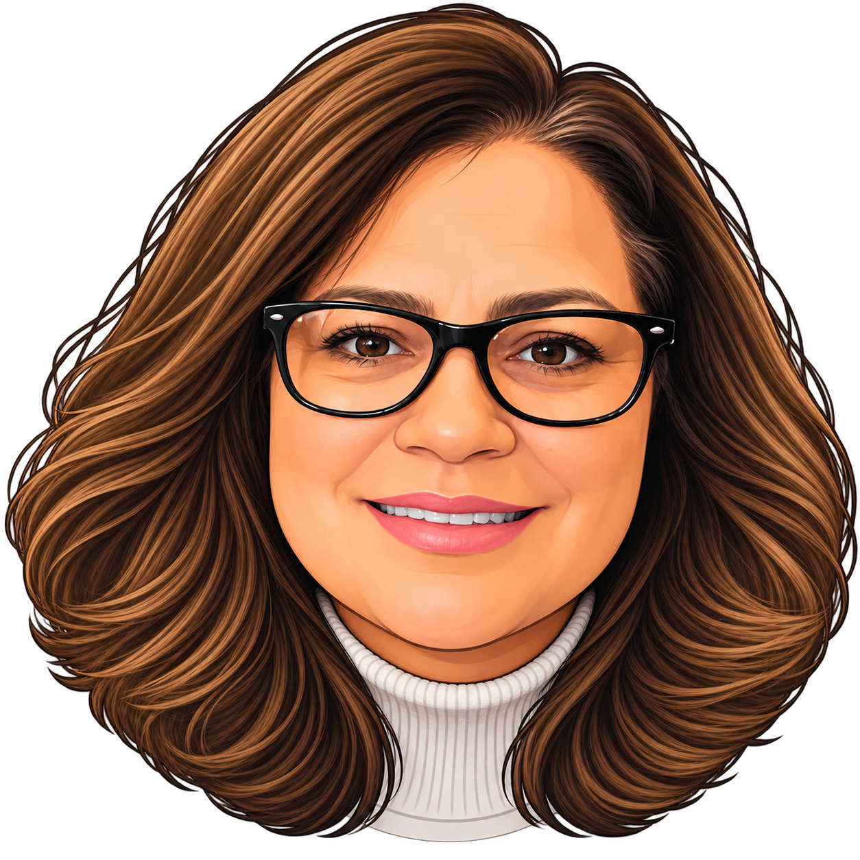 Warm Smiling Woman with Glasses